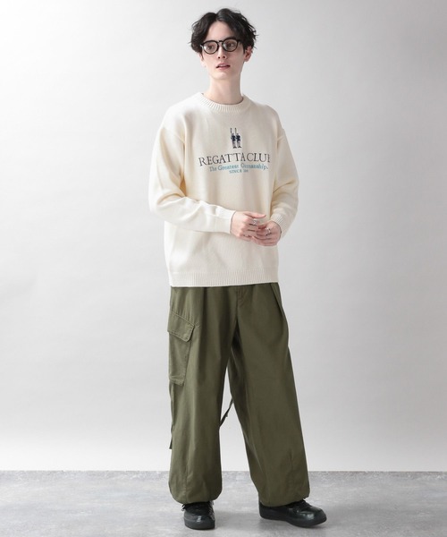 RAGEBLUE(レイジブルー)の「【REGATTA CLUB/レガッタクラブ】ブランドロゴ刺繍ニットクルー(ニット/セーター・メンズ・ホワイト/レッド・MEDIUM/LARGE)」の13枚目の写真
