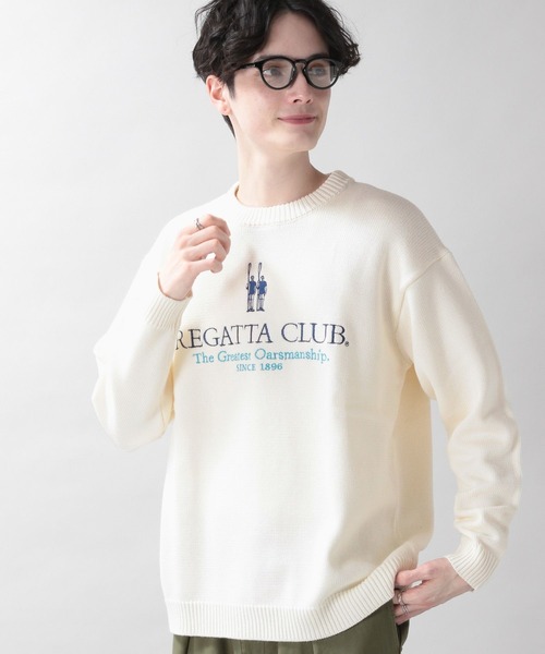 RAGEBLUE(レイジブルー)の「【REGATTA CLUB/レガッタクラブ】ブランドロゴ刺繍ニットクルー(ニット/セーター・メンズ・ホワイト/レッド・MEDIUM/LARGE)」の15枚目の写真