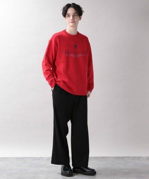 RAGEBLUE(レイジブルー)の「【REGATTA CLUB/レガッタクラブ】ブランドロゴ刺繍ニットクルー(ニット/セーター・メンズ・ホワイト/レッド・MEDIUM/LARGE)」の17枚目の写真