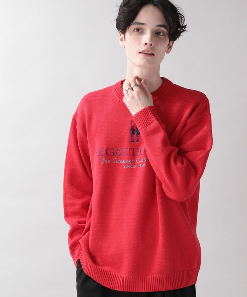 RAGEBLUE(レイジブルー)の「【REGATTA CLUB/レガッタクラブ】ブランドロゴ刺繍ニットクルー(ニット/セーター・メンズ・ホワイト/レッド・MEDIUM/LARGE)」の21枚目の写真