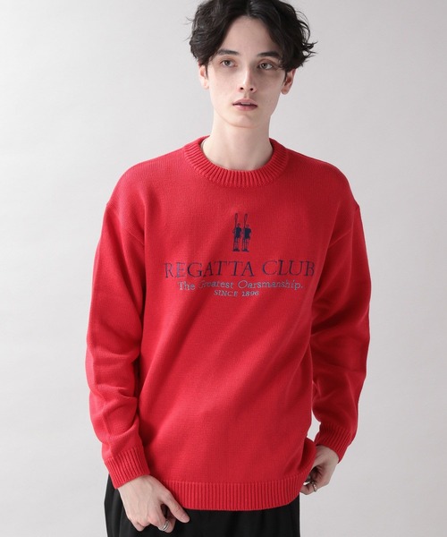 RAGEBLUE(レイジブルー)の「【REGATTA CLUB/レガッタクラブ】ブランドロゴ刺繍ニットクルー(ニット/セーター・メンズ・ホワイト/レッド・MEDIUM/LARGE)」の22枚目の写真