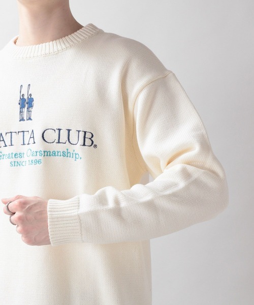 RAGEBLUE(レイジブルー)の「【REGATTA CLUB/レガッタクラブ】ブランドロゴ刺繍ニットクルー(ニット/セーター・メンズ・ホワイト/レッド・MEDIUM/LARGE)」の5枚目の写真
