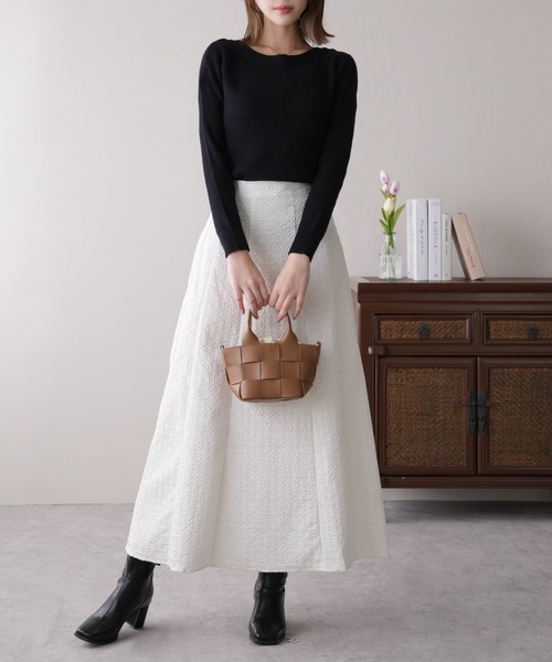 IAMUSE（アイアミューズ）の「【UとVネックの2WAYが可能】前後2wayバックリボンリブニット S0264【IAMUSE】（ニット/セーター・レディース・アイボリー/ベージュ/ブラック・FREE）」の21枚目の写真