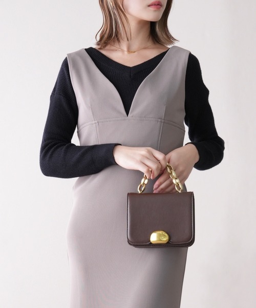 IAMUSE（アイアミューズ）の「【UとVネックの2WAYが可能】前後2wayバックリボンリブニット S0264【IAMUSE】（ニット/セーター・レディース・アイボリー/ベージュ/ブラック・FREE）」の15枚目の写真