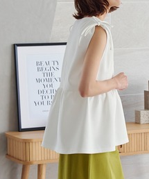 ショルダーリボンペプラムポンチベスト