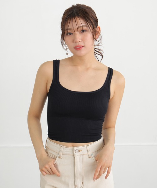 ALTROSE（アルトローズ）の「カップ付き ブラトップ [リブタンク]（タンクトップ・レディース・グレー/ブラック/ベージュ/ホワイト・FREE）」の18枚目の写真