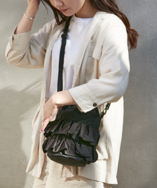 NYLON FRILL SHOULDER Sサイズ ナイロン フリルショルダー
