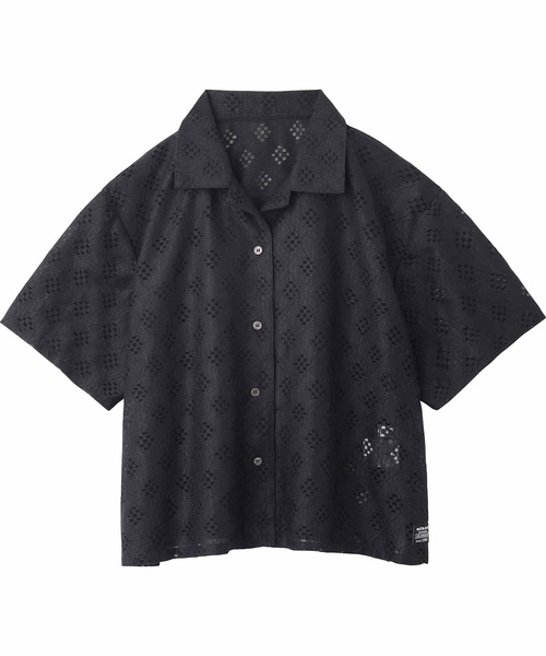 MILKFED.（ミルクフェド）の「LACE OPEN COLLAR SHIRT（シャツ/ブラウス・レディース・オフホワイト/ブラック・ONE SIZE）」の6枚目の写真