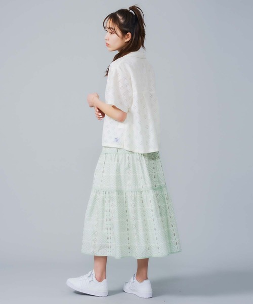 MILKFED.（ミルクフェド）の「LACE OPEN COLLAR SHIRT（シャツ/ブラウス・レディース・オフホワイト/ブラック・ONE SIZE）」の16枚目の写真