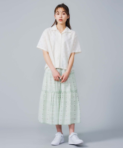 MILKFED.（ミルクフェド）の「LACE OPEN COLLAR SHIRT（シャツ/ブラウス・レディース・オフホワイト/ブラック・ONE SIZE）」の15枚目の写真