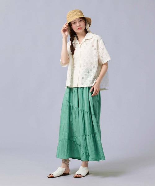 MILKFED.（ミルクフェド）の「LACE OPEN COLLAR SHIRT（シャツ/ブラウス・レディース・オフホワイト/ブラック・ONE SIZE）」の17枚目の写真