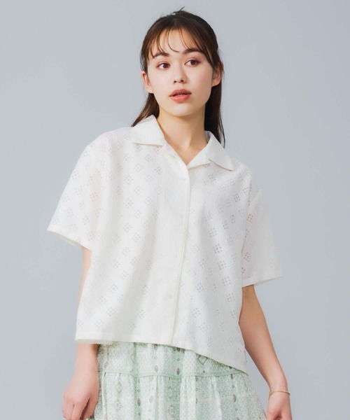 MILKFED.（ミルクフェド）の「LACE OPEN COLLAR SHIRT（シャツ/ブラウス・レディース・オフホワイト/ブラック・ONE SIZE）」の22枚目の写真