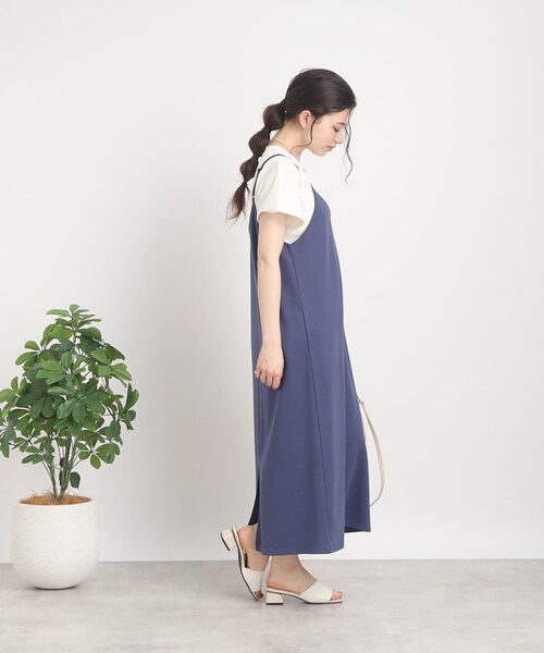 SHOO・LA・RUE（シューラルー）の「◆大人カジュアルの抜け感コーデに【USAコットン】フレンチスリーブTシャツ（Tシャツ/カットソー・レディース・ブルー/ブラック/ピンク系その他/ホワイト/ブラック系2・00）」の8枚目の写真