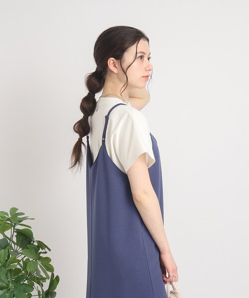 SHOO・LA・RUE（シューラルー）の「◆大人カジュアルの抜け感コーデに【USAコットン】フレンチスリーブTシャツ（Tシャツ/カットソー・レディース・ブルー/ブラック/ピンク系その他/ホワイト/ブラック系2・00）」の10枚目の写真