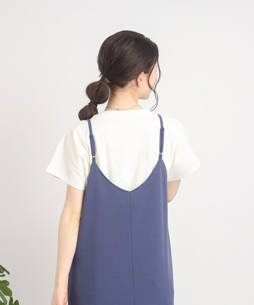 SHOO・LA・RUE（シューラルー）の「◆大人カジュアルの抜け感コーデに【USAコットン】フレンチスリーブTシャツ（Tシャツ/カットソー・レディース・ブルー/ブラック/ピンク系その他/ホワイト/ブラック系2・00）」の11枚目の写真