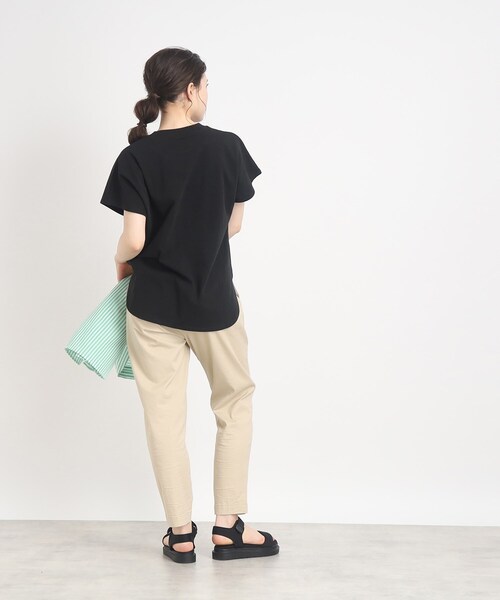SHOO・LA・RUE（シューラルー）の「◆大人カジュアルの抜け感コーデに【USAコットン】フレンチスリーブTシャツ（Tシャツ/カットソー・レディース・ブルー/ブラック/ピンク系その他/ホワイト/ブラック系2・00）」の14枚目の写真