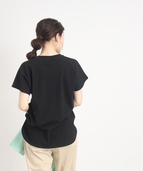 SHOO・LA・RUE（シューラルー）の「◆大人カジュアルの抜け感コーデに【USAコットン】フレンチスリーブTシャツ（Tシャツ/カットソー・レディース・ブルー/ブラック/ピンク系その他/ホワイト/ブラック系2・00）」の17枚目の写真