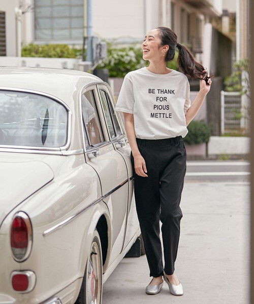 ANY(エニィ)の「【接触冷感/UVケア】アソートロゴ半袖Tシャツ(Tシャツ/カットソー・レディース・アイボリー系3/アイボリー系/ダークブラウン系・3/2)」の5枚目の写真