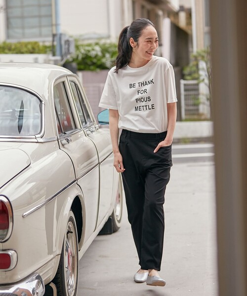 ANY(エニィ)の「【接触冷感/UVケア】アソートロゴ半袖Tシャツ(Tシャツ/カットソー・レディース・アイボリー系3/アイボリー系/ダークブラウン系・3/2)」の6枚目の写真