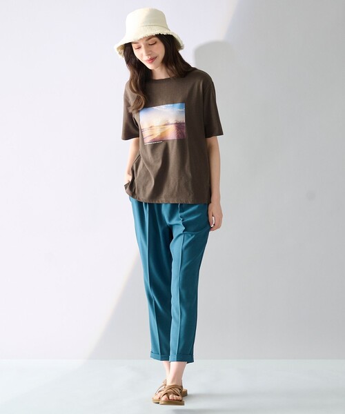 ANY(エニィ)の「【接触冷感/UVケア】アソートロゴ半袖Tシャツ(Tシャツ/カットソー・レディース・アイボリー系3/アイボリー系/ダークブラウン系・3/2)」の9枚目の写真