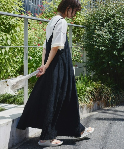 CIAOPANIC TYPY（チャオパニックティピー）の「ダブルガーゼキャミワンピース（ワンピース・レディース・アイボリー/ブラック/ブラウン・ONE SIZE）」の7枚目の写真