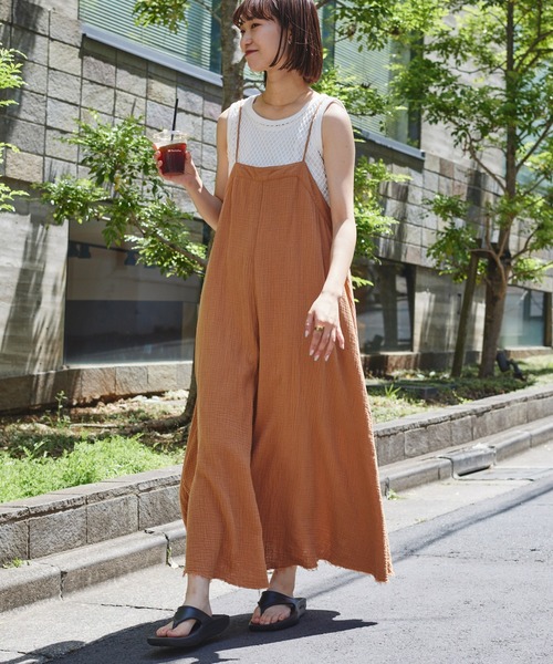 CIAOPANIC TYPY（チャオパニックティピー）の「ダブルガーゼキャミワンピース（ワンピース・レディース・アイボリー/ブラック/ブラウン・ONE SIZE）」の14枚目の写真