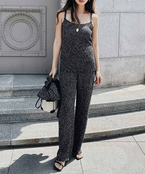 esutoreja（エストレジャ）の「ミックスニットキャミソール（Tシャツ/カットソー・レディース・ベージュ/ブラック・FREE）」の6枚目の写真