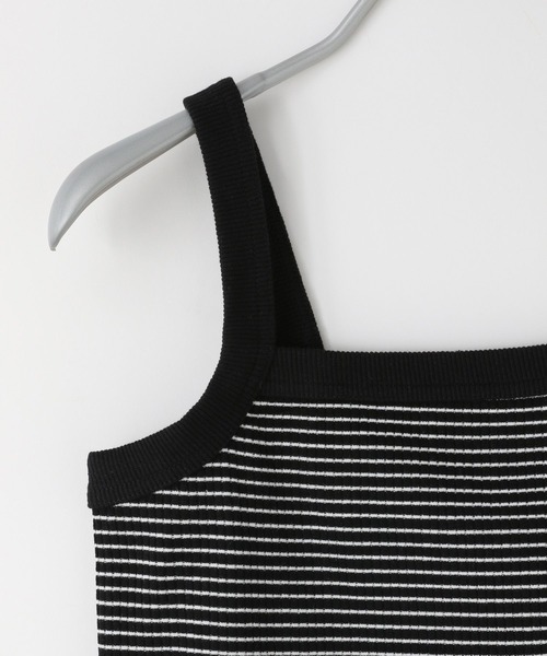 LOWRYS FARM（ローリーズファーム）の「ボーダークロップドタンクトップ　908733（タンクトップ・レディース・ブラック/ホワイト/イエロー・FREE）」の7枚目の写真