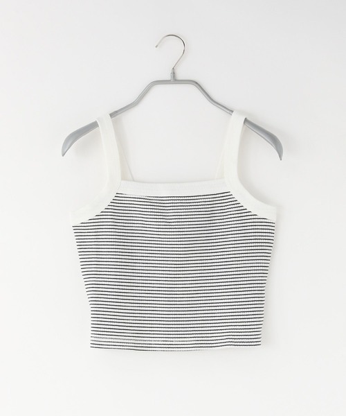 LOWRYS FARM（ローリーズファーム）の「ボーダークロップドタンクトップ　908733（タンクトップ・レディース・ブラック/ホワイト/イエロー・FREE）」の16枚目の写真