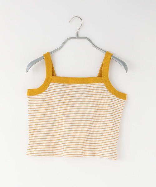 LOWRYS FARM（ローリーズファーム）の「ボーダークロップドタンクトップ　908733（タンクトップ・レディース・ブラック/ホワイト/イエロー・FREE）」の15枚目の写真