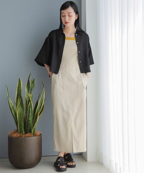 LOWRYS FARM（ローリーズファーム）の「ボーダークロップドタンクトップ　908733（タンクトップ・レディース・ブラック/ホワイト/イエロー・FREE）」の19枚目の写真