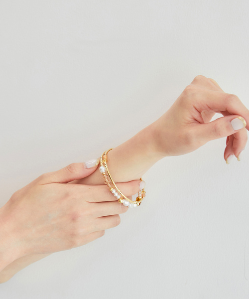 ROPE' PICNIC（ロペピクニック）の「マルチボリュームパーツ２連ブレスレット（ブレスレット・レディース・ホワイト/オレンジ系その他・FREE）」の9枚目の写真