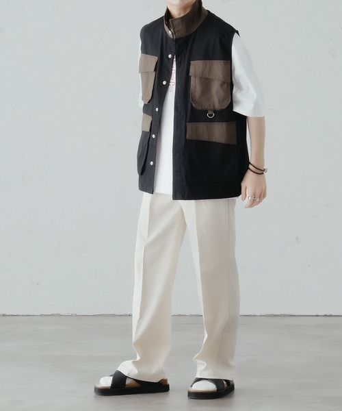 epnok（エプノック）の「マルチポケットジレベスト（ベスト・メンズ・ライトグレー/ブラック・SMALL/MEDIUM/LARGE）」の16枚目の写真