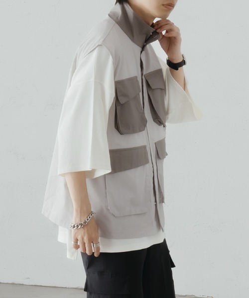 epnok（エプノック）の「マルチポケットジレベスト（ベスト・メンズ・ライトグレー/ブラック・SMALL/MEDIUM/LARGE）」の6枚目の写真