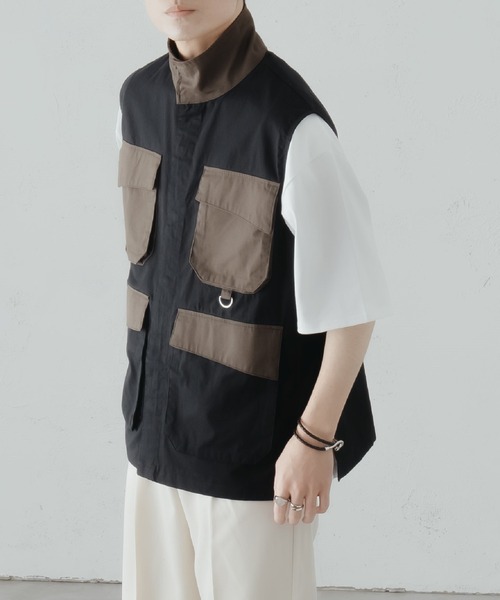 epnok（エプノック）の「マルチポケットジレベスト（ベスト・メンズ・ライトグレー/ブラック・SMALL/MEDIUM/LARGE）」の21枚目の写真
