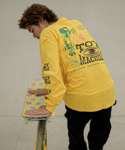 TOY MACHINE(トイ マシーン)の「【ムラサキスポーツ限定】TOY MACHINE/トイマシーン ロンT/長袖 ビッグシルエット バックプリント MTMFDLT1(Tシャツ/カットソー・メンズ・ホワイト/ブラック/イエロー・XL/L/M)」の11枚目の写真