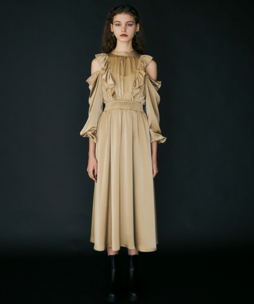 idem（イデム）の「frill elegant onepiece/オフショルダー
