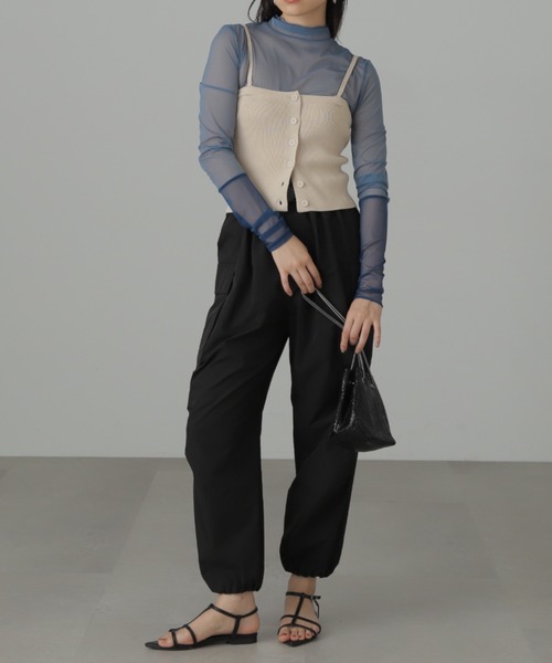 FREE'S MART（フリーズマート）の「ベルト付きパラシュートパンツ（カーゴパンツ・レディース・ブラック/ライトベージュ・MEDIUM/SMALL）」の12枚目の写真