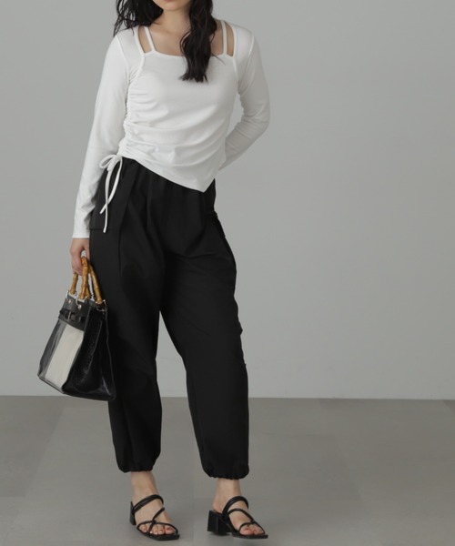 FREE'S MART（フリーズマート）の「ベルト付きパラシュートパンツ（カーゴパンツ・レディース・ブラック/ライトベージュ・MEDIUM/SMALL）」の17枚目の写真