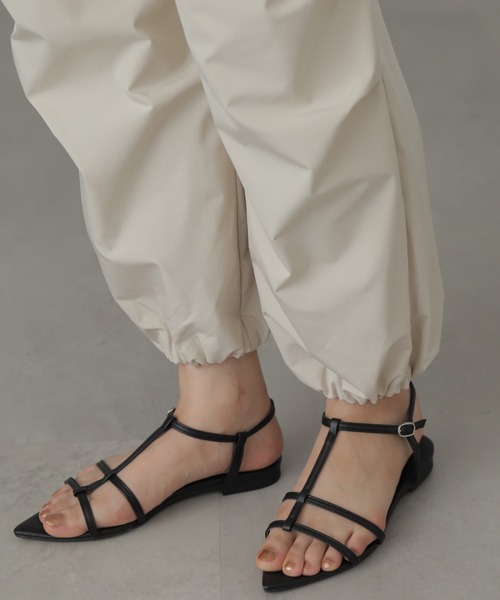 FREE'S MART（フリーズマート）の「ベルト付きパラシュートパンツ（カーゴパンツ・レディース・ブラック/ライトベージュ・MEDIUM/SMALL）」の14枚目の写真