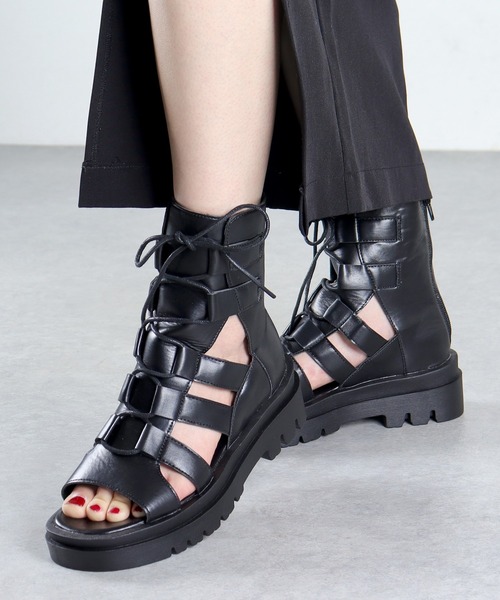 美品　HUNTER ハンター　サンダル　ブラック　ファー　FLATFORM HUNTER ユニセックス トラベル フロー サンダル（サンダル
