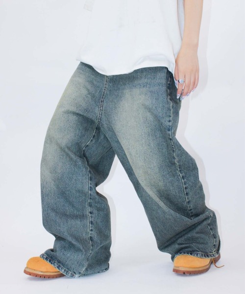 centimeter（センチメーター）の「Vintage like baggy denim pants（デニムパンツ・メンズ・ブラック/インディゴブルー/ブラウン・LARGE/X-LARGE/MEDIUM）」の4枚目の写真