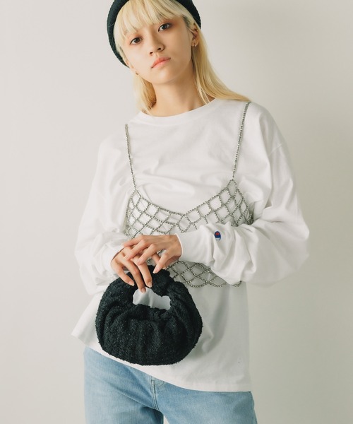 HELOYSE（エロイーズ）の「HELOYSE/エロイーズ クロワッサンツイードミニBAG（ショルダーバッグ・レディース・ベージュ/グリーン/ブラック・FREE）」の9枚目の写真