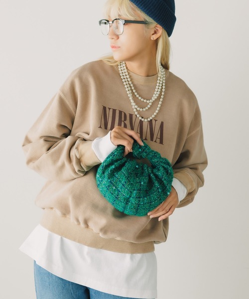 HELOYSE（エロイーズ）の「HELOYSE/エロイーズ クロワッサンツイードミニBAG（ショルダーバッグ・レディース・ベージュ/グリーン/ブラック・FREE）」の11枚目の写真