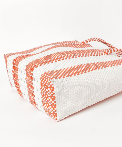 Moon Bird(ムーンバード)の「【Moon Bird/ムーンバード】手編みのメルカドバッグSTRIPE(L)(かごバッグ・レディース・レッド・FREE)」の5枚目の写真