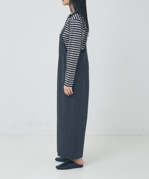 collex(コレックス)の「【手洗い可能】紫外線防止・接触冷感 2WAYストレッチサロペット(サロペット/オーバーオール・レディース・ブラック/チャコールグレー・2/1)」の9枚目の写真