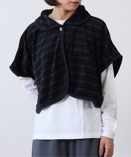 emesuelee（エメスーリー）の「ポンチョ 無地 ボーダー柄（その他ルームウェア・レディース・ライトグレー/ピンク/アイボリー/ブルー系1/ネイビー/ベージュ/ブラウン/ネイビー系1・フリー）」の13枚目の写真