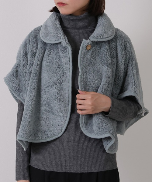 emesuelee（エメスーリー）の「ポンチョ 無地 ボーダー柄（その他ルームウェア・レディース・ライトグレー/ピンク/アイボリー/ブルー系1/ネイビー/ベージュ/ブラウン/ネイビー系1・フリー）」の20枚目の写真