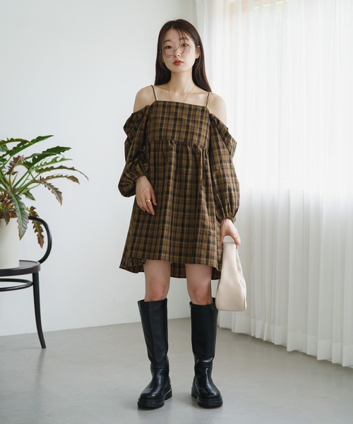 Kastane（カスタネ）の「【2023AWアイテム】チェックミニワンピース