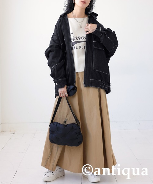 antiqua(アンティカ)の「スタンドカラーデニムジャケット(デニムジャケット・レディース・ブラック/インディゴブルー・FREE)」の8枚目の写真